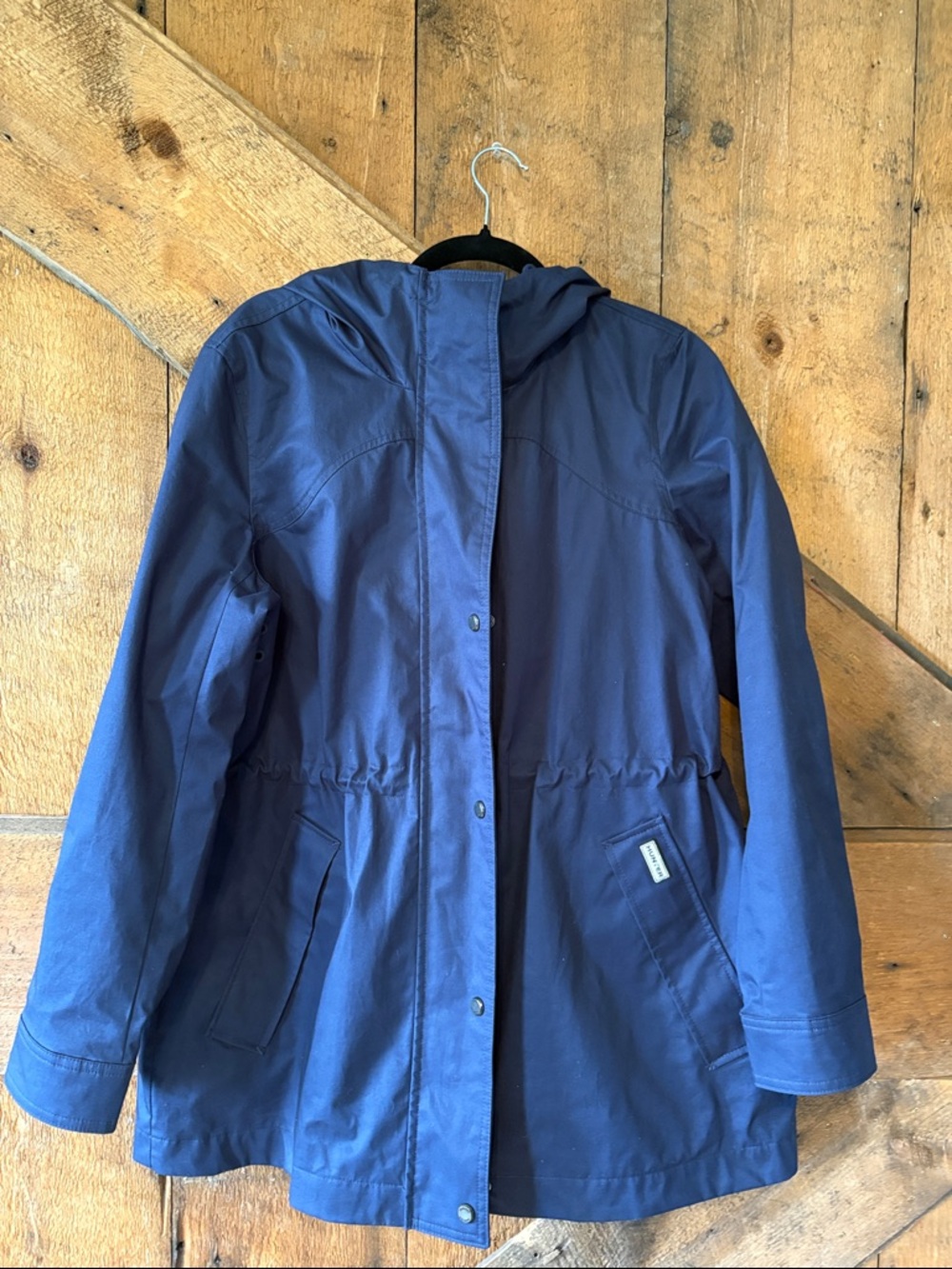 Hunter Navy Hooded Trench Coat